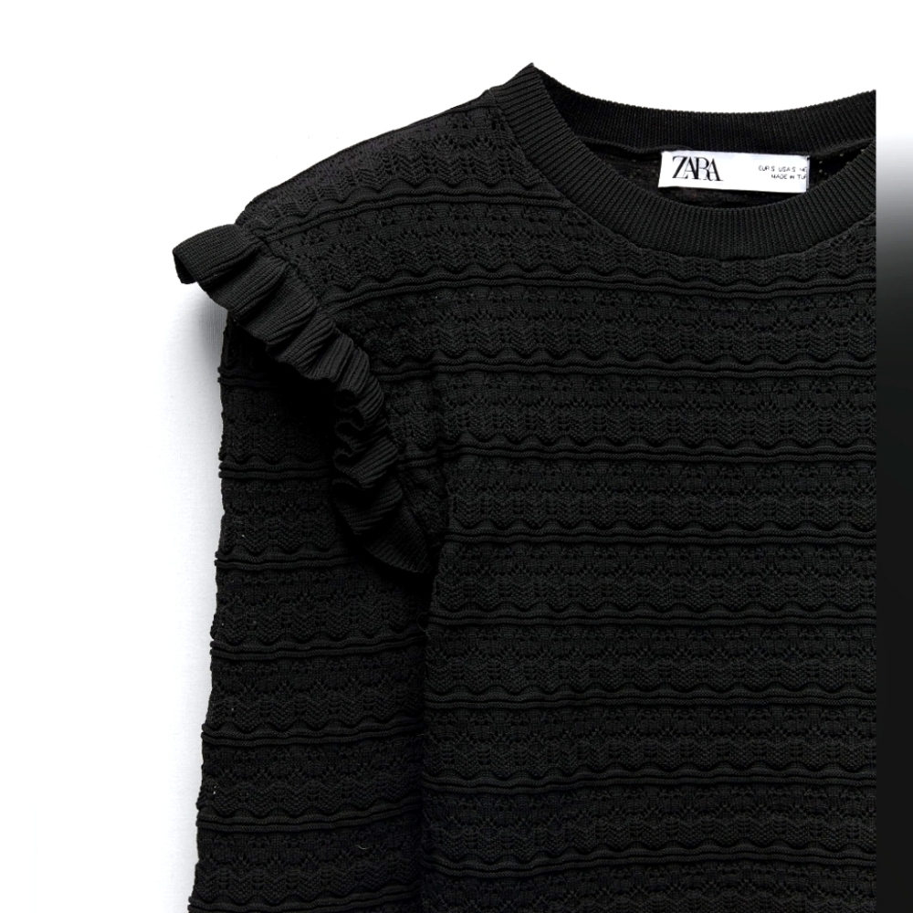 Zara Ruffled Knitted Sweater - Picture 3 of 5
